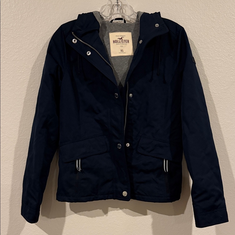 Hollister Women's Dark Blue Utility Jacket